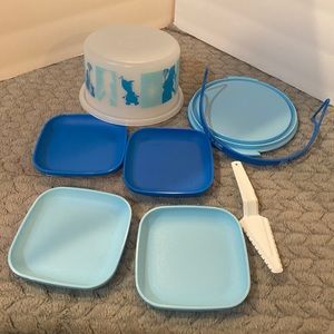 Tupperware Frozen 2 Kid Toy Mini Party Set Mini Serving Set plates and cake case